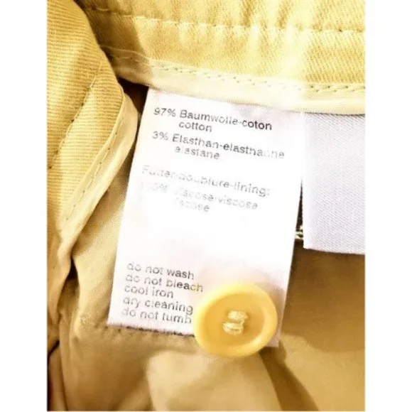 AKRIS PUNTO Yellow Casual Ankle Pants Sz 4 Cuffed Cotton Blend Mid Rise - Picture 8 of 10